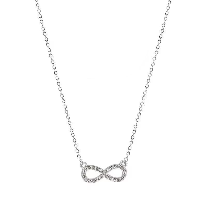 Цепочка на шею с подвеской Бесконечность со стразами Серебристый (3000003964)