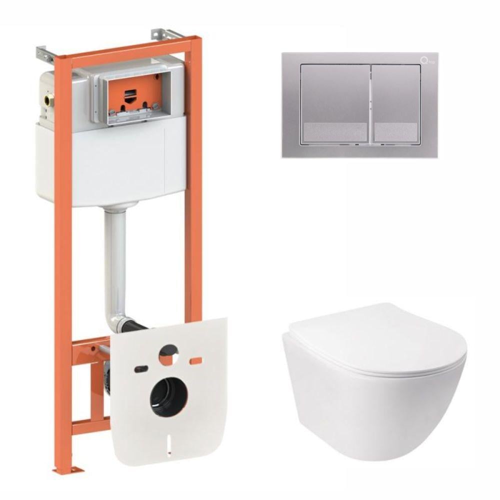 Інсталяція Qtap підвісний унітаз Jay Ultra Quiet/комплект інсталяції Nest 4в1 квадратна клавіша (2612632234)