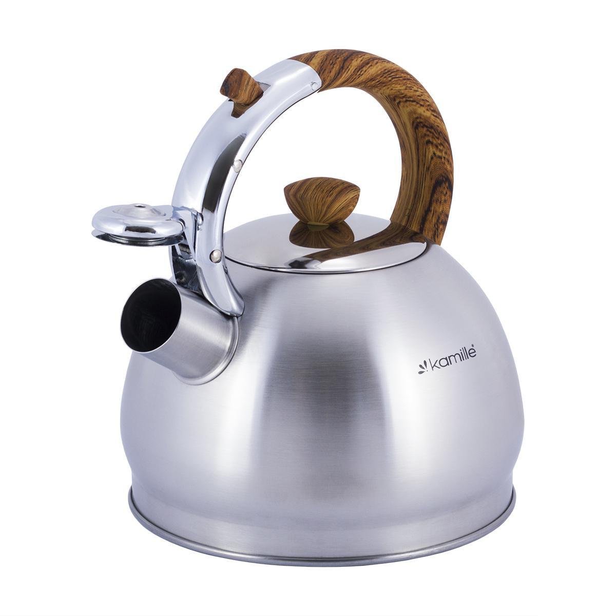 Чайник Kamille Vizo из нержавеющей стали со свистком 2 л Серый (0694N) - фото 2 Чайник Kamille Vizo из нержавеющей стали со свистком 2 л Серый (0694N) - фото 2