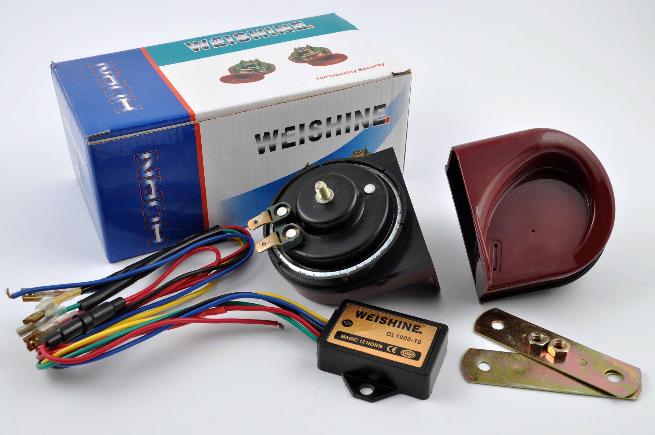 Сигналы пара улитка 12V крепление реле предохранитель mod 1 WEISHINE Бордовый (S-1066)