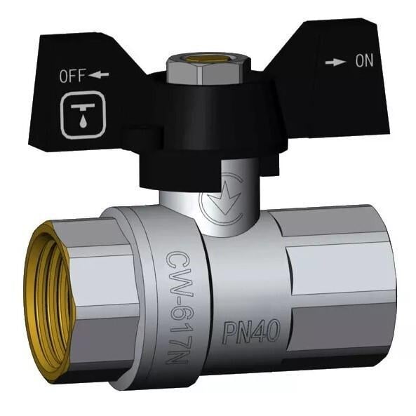 Кран кульовий ITAL IB110220 3/4" ВВ метелик (172407)