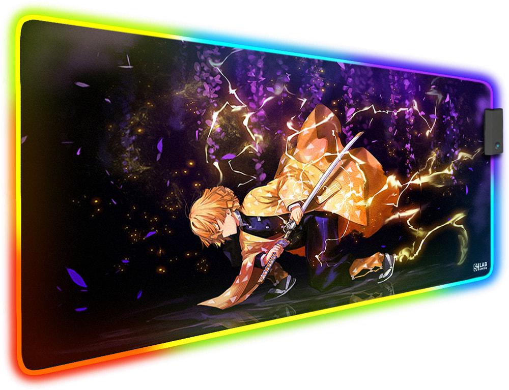 Коврик для мыши с подсветкой SHLab Spectra Zenitsu Agatsuma 90x40 см (33621)