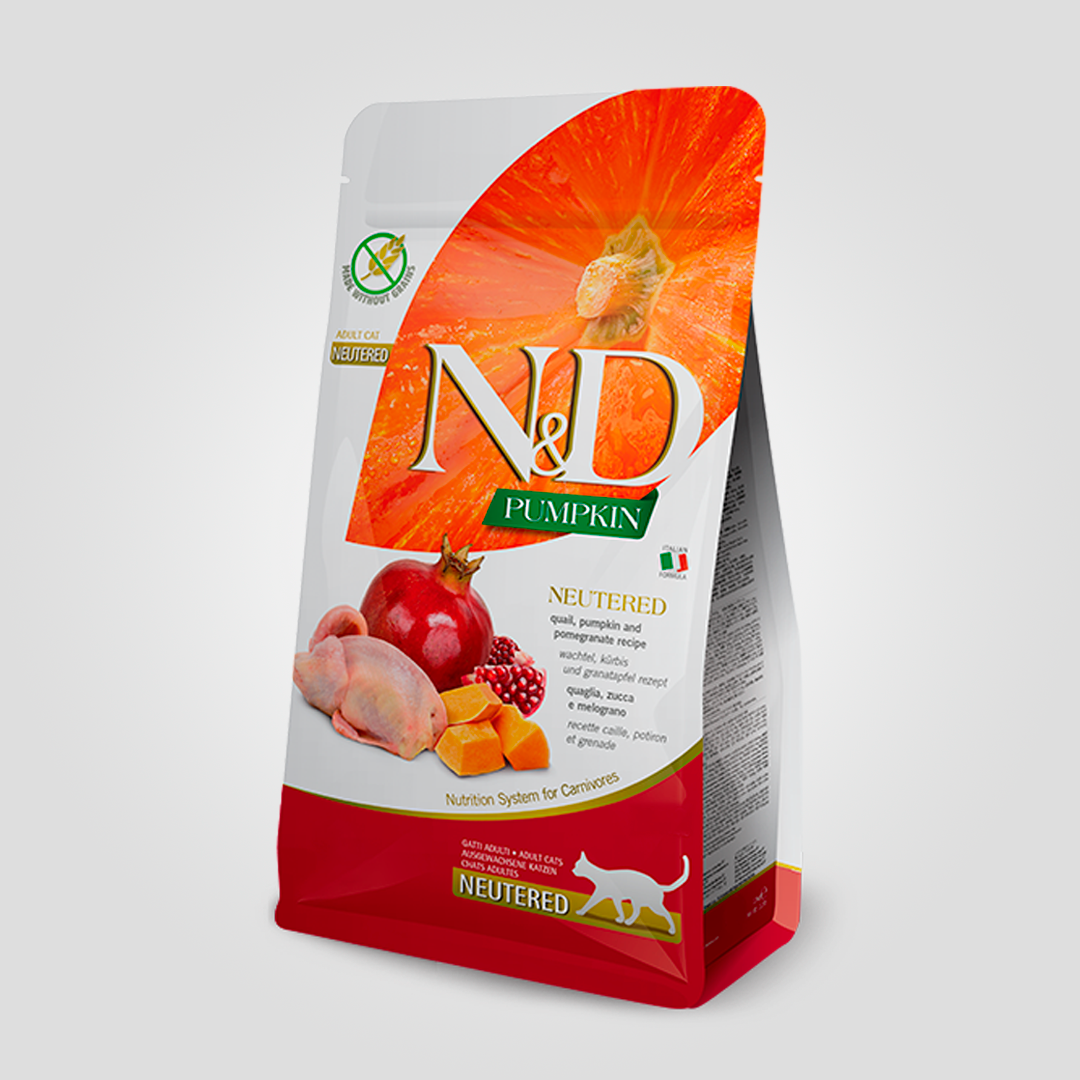 Корм сухой беззерновой Farmina N&D Pumpkin Neutered для стерилизованных кошек с перепелом и гранатом 300 г (2143887428)