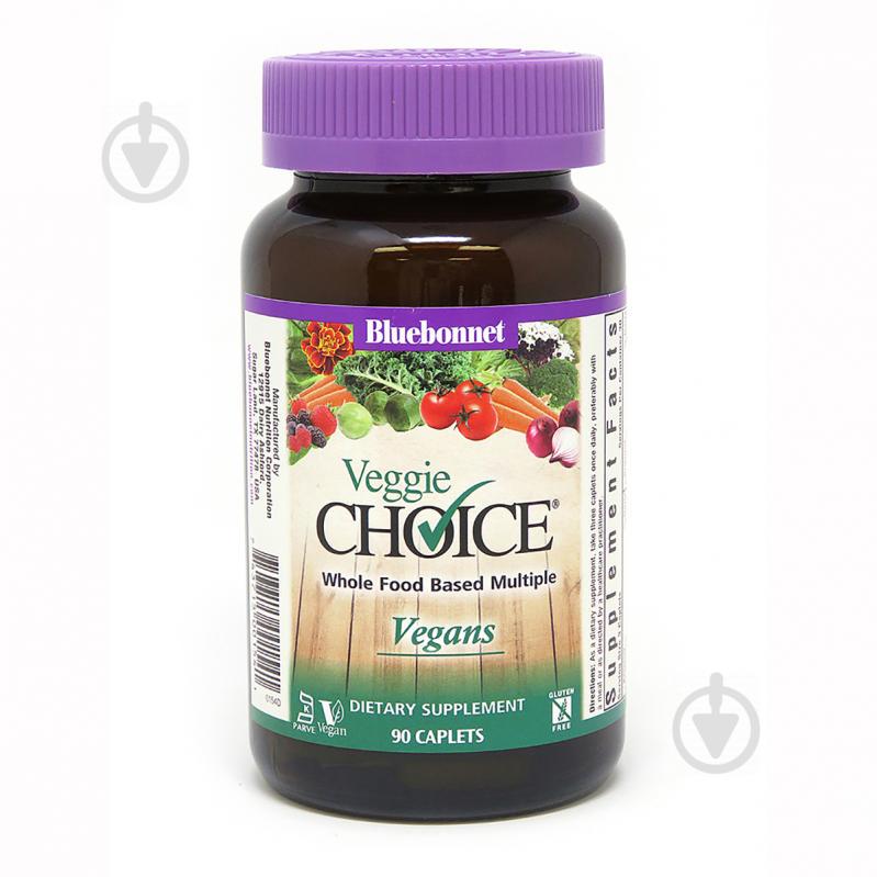 Мультивитамины для вегетарианцев Bluebonnet Nutrition Veggie Choice 90 растительные каплеты