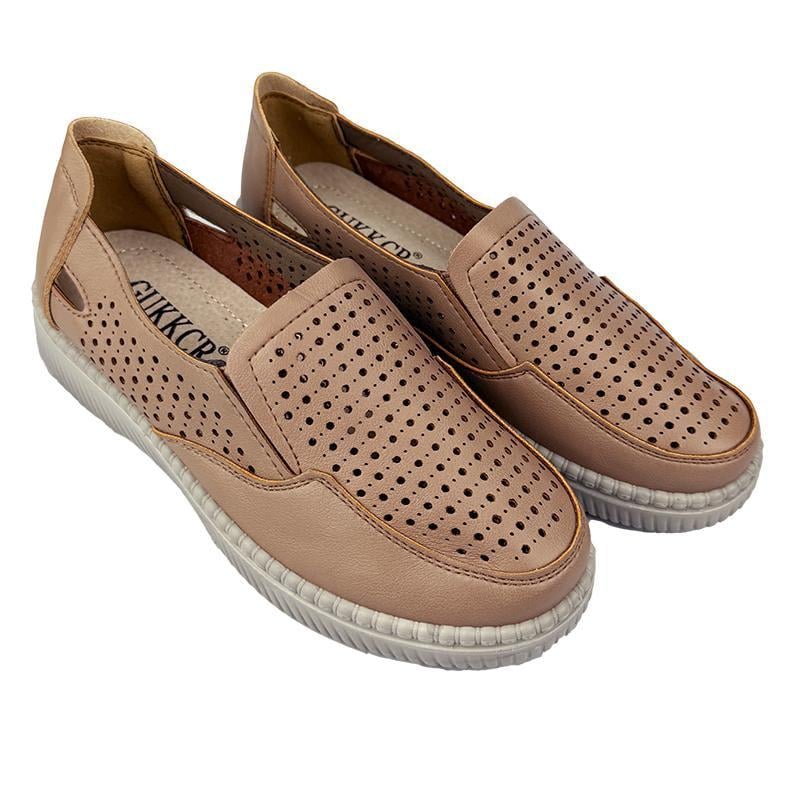 Мокасины женские перфорированная кожа 2012-4 р. 41 25,5-26 см Коричневый