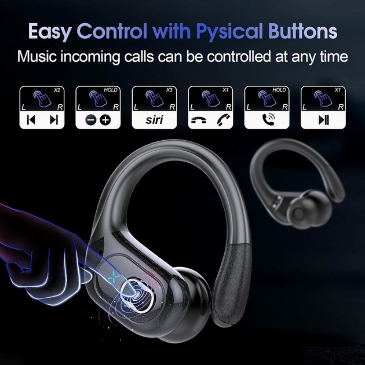 Наушники беспроводные Aptkdoe HD65 с микрофоном/шумоподавлением ENC 75 часов автономности (2ATU8-HD65) - фото 5