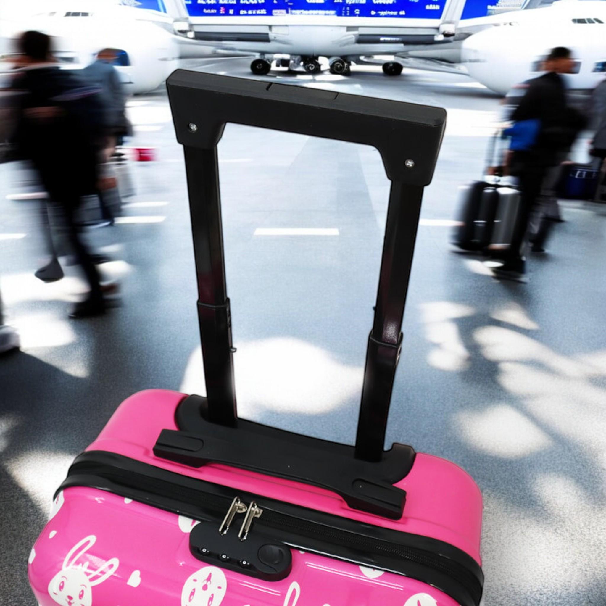 Валіза дитяча H&H Little Bunny Raspberry ABS-пластик на 4 коліщатках з кодовим замком 35 л (S_D-8) - фото 4 Валіза дитяча H&H Little Bunny Raspberry ABS-пластик на 4 коліщатках з кодовим замком 35 л (S_D-8) - фото 4