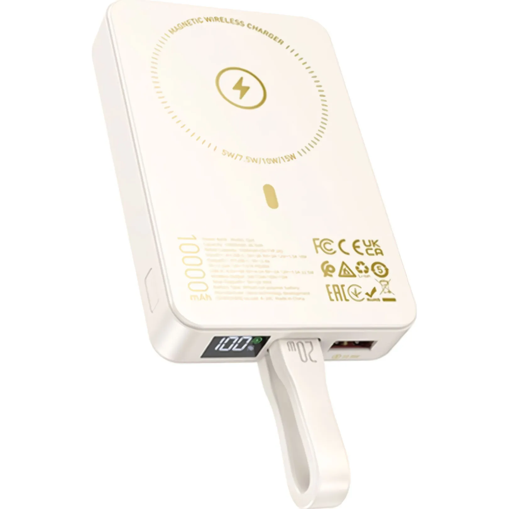 Зовнішній акумулятор Hoco Elegant MagSafe 10000 mAh 22,5W Q24 Milky White