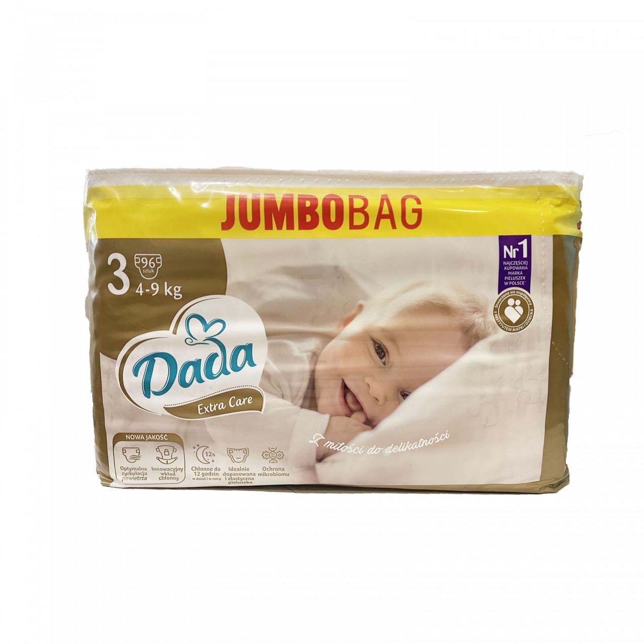 Підгузки дитячі одноразові Dada Extra Care Jumbobag р. 3 MIDI 4-9 кг 96 шт. (1838195561)