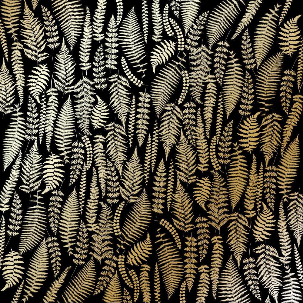Лист бумаги односторонний Golden Fern с фольгированием 30,5х30,5 см Black