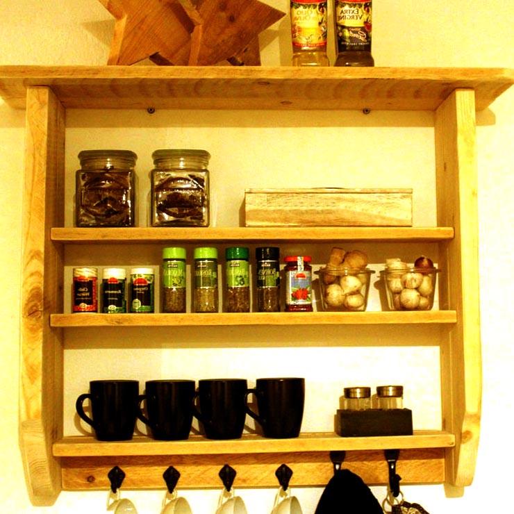 Полка настенная из дерева Санборха Карри (ПНС/004503)