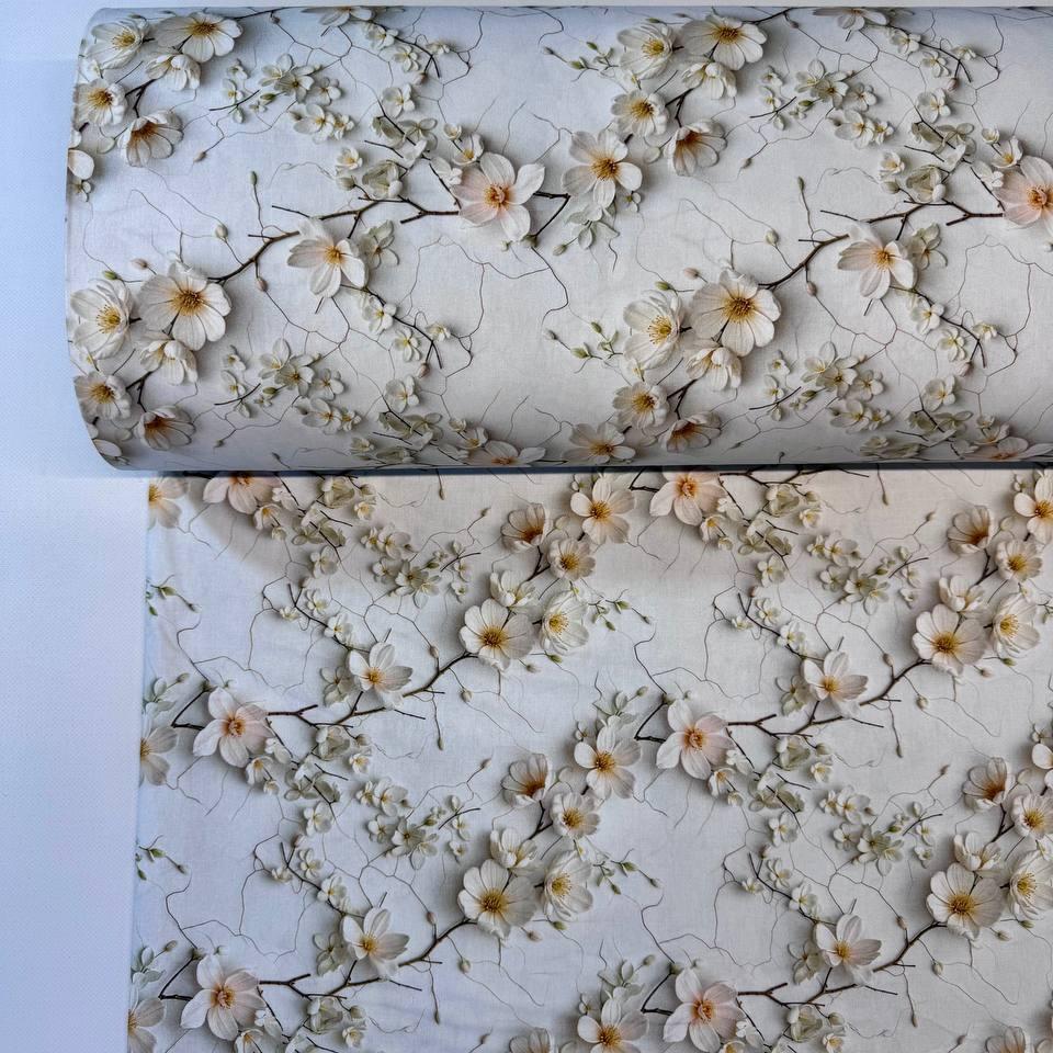 Ткань для постельного белья ранфорс 5D Digital цветение сакуры 240 см (ABT-100047)