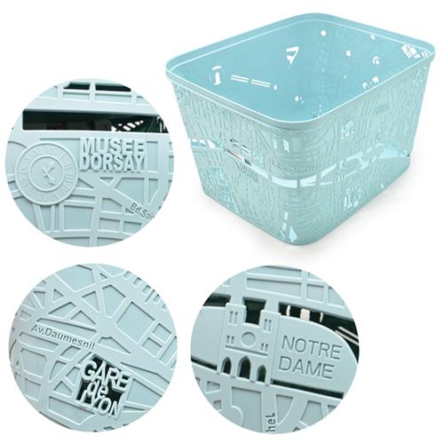 Корзина с ручками Stenson 30519-XL пластиковая для белья и мелочей 35x22x30,5 см (540666) - фото 2