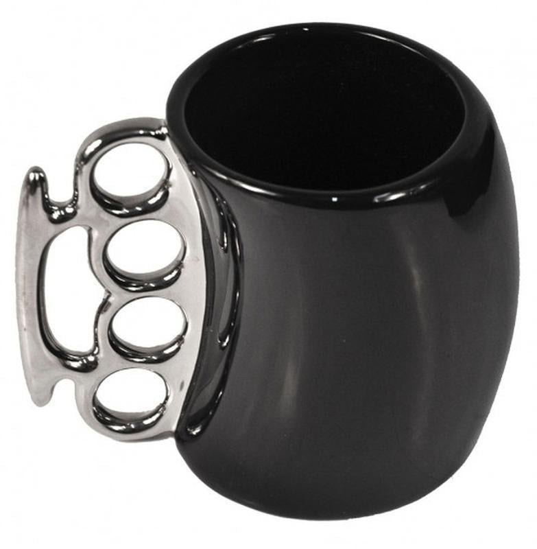 Чашка кастет Black с серебристой ручкой