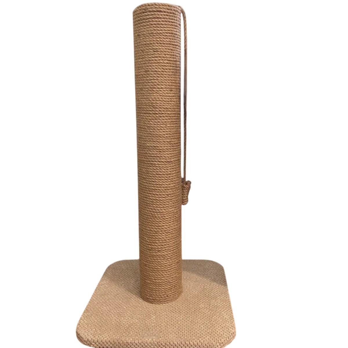 Когтеточка столбик с джута Scratching post на подставке с велюровой ткани 80 см (№13)