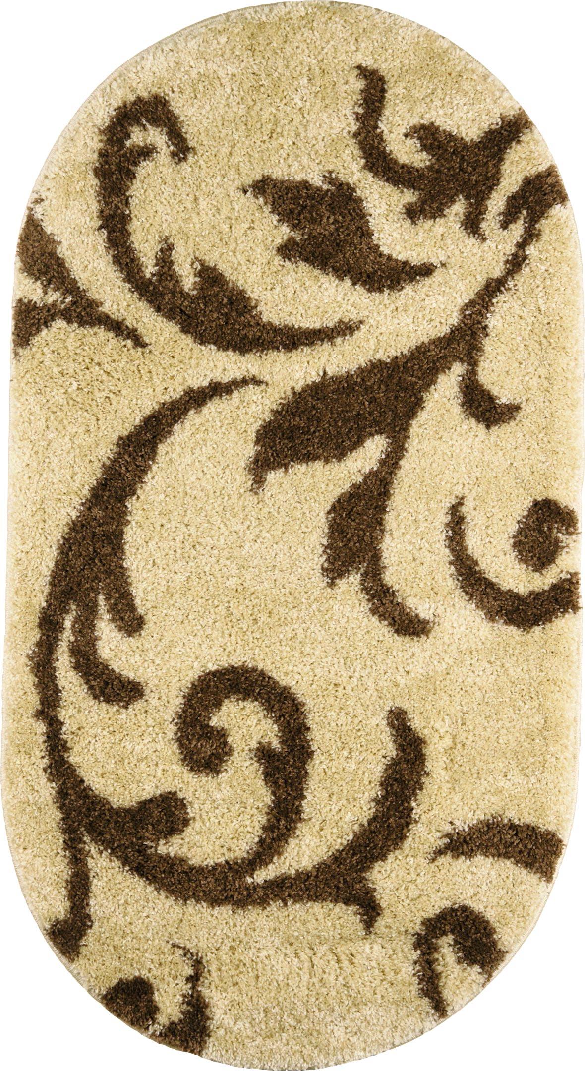 Ковер с длинным ворсом Karat Fantasy 12516/89 0,8x1,5 м овальный Кремовый (00-00005379)