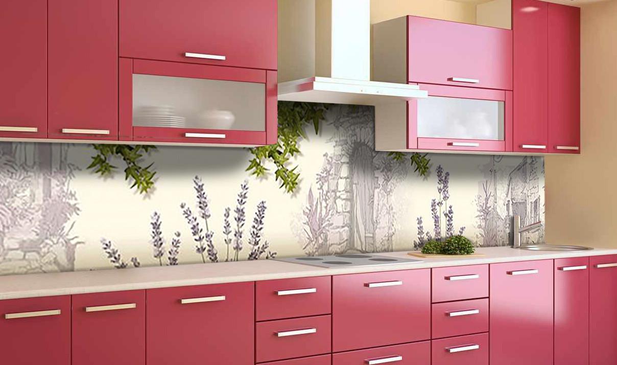 Кухонный фартук Старинная дверь листья травы из самоклеющейся виниловой пленки 60х300 см Бежевый