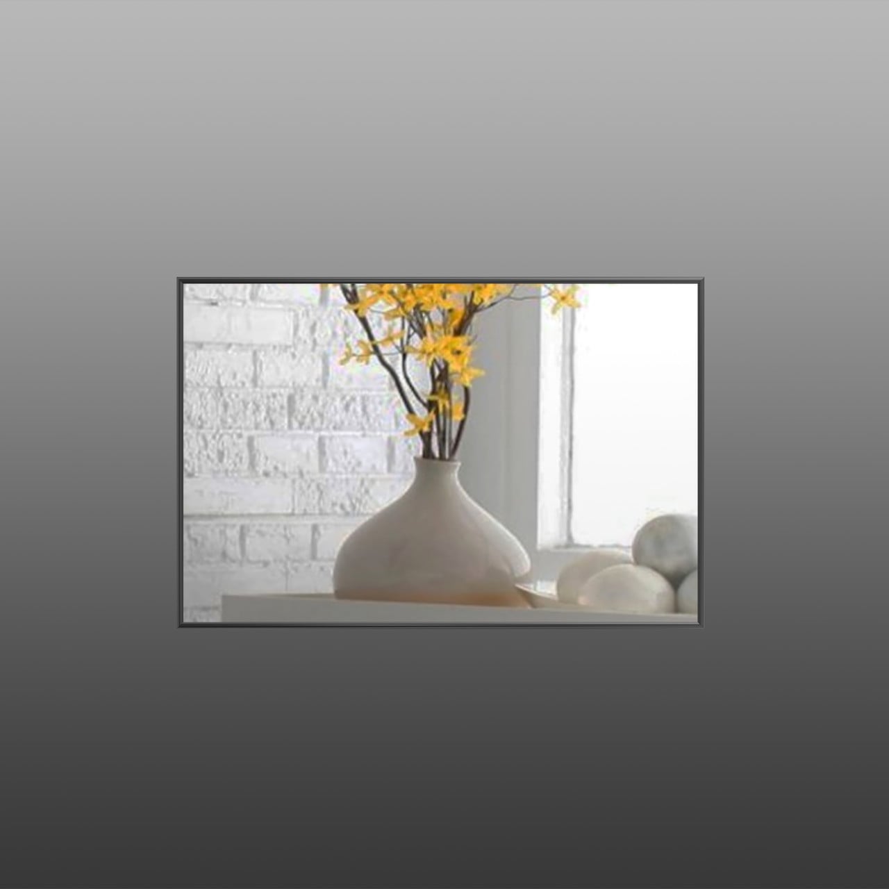 Зеркало настенное в алюминиевой раме Art-Com 600х400 мм Черный (Alum-black-2)