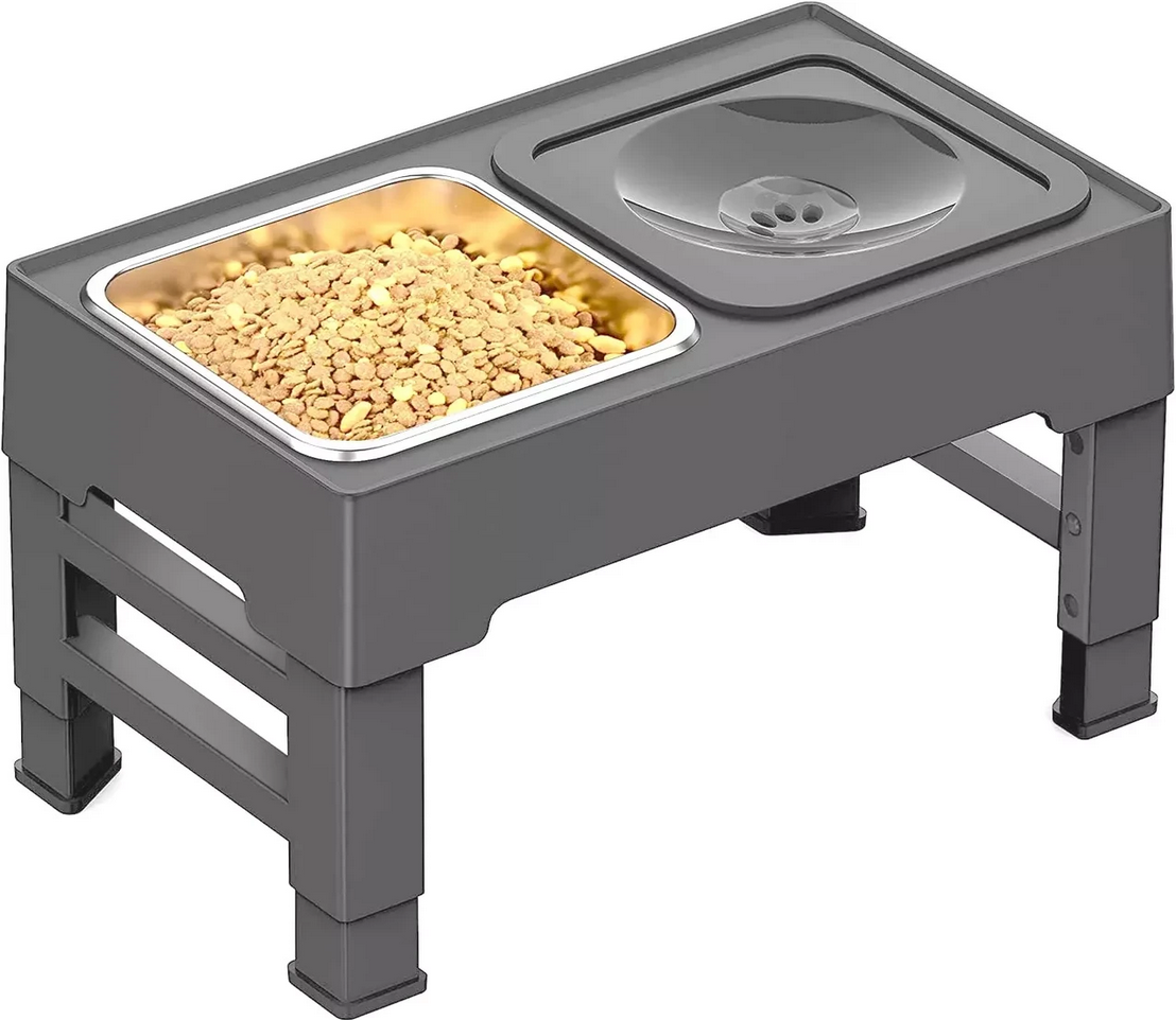 Миска двойная для собак ELS PET на подставке с регулируемой высотой и с плавающим блюдцем Серый (2242697765) Миска двойная для собак ELS PET на подставке с регулируемой высотой и с плавающим блюдцем Серый (2242697765)