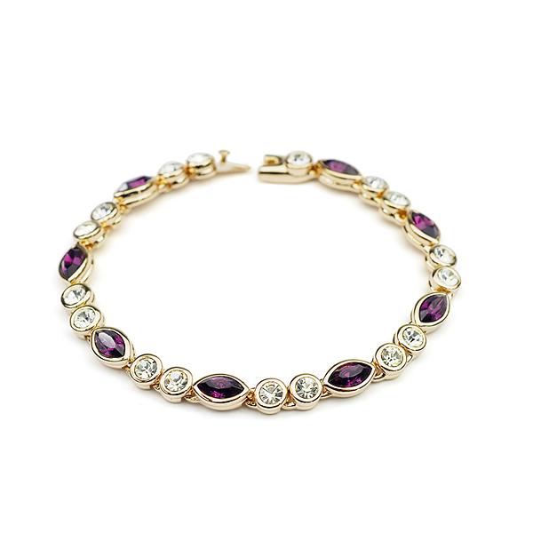 Браслет с кристаллами Сваровски 31344 Italina Сиреневый;Белый