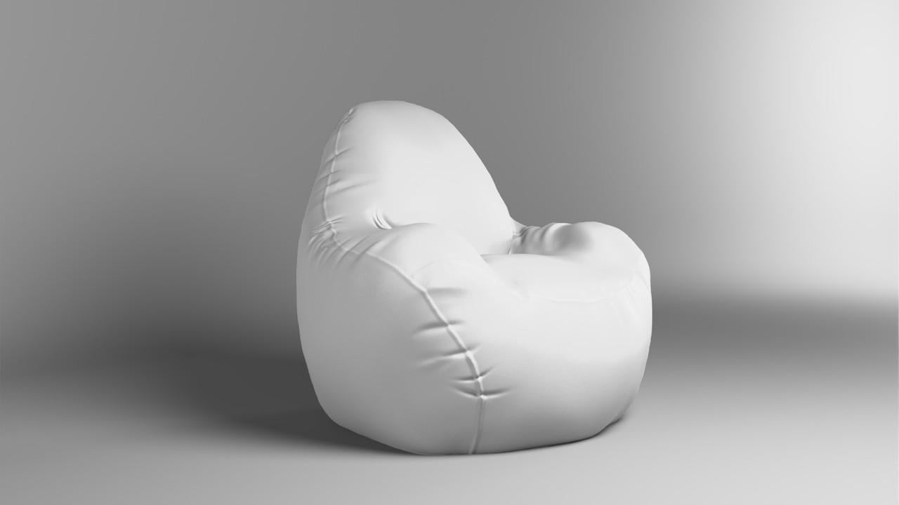 Бескаркасное кресло-мешок SkyPuff Relax Zeus Delux экокожа 100 см White (2695830263)