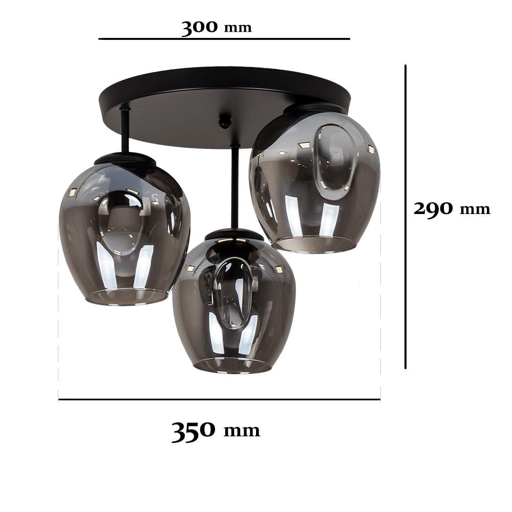 Люстра 756HPR0231F-3 BK+BK 300 мм Чорний (LVS4607) - фото 2 Люстра 756HPR0231F-3 BK+BK 300 мм Чорний (LVS4607) - фото 2