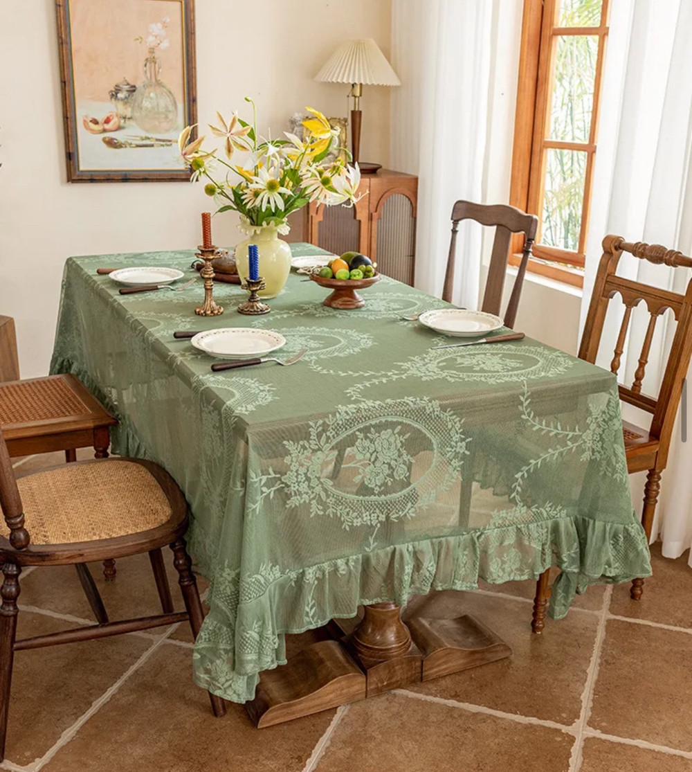 Скатертина мереживна Мальва 1х1,4 м Зелений