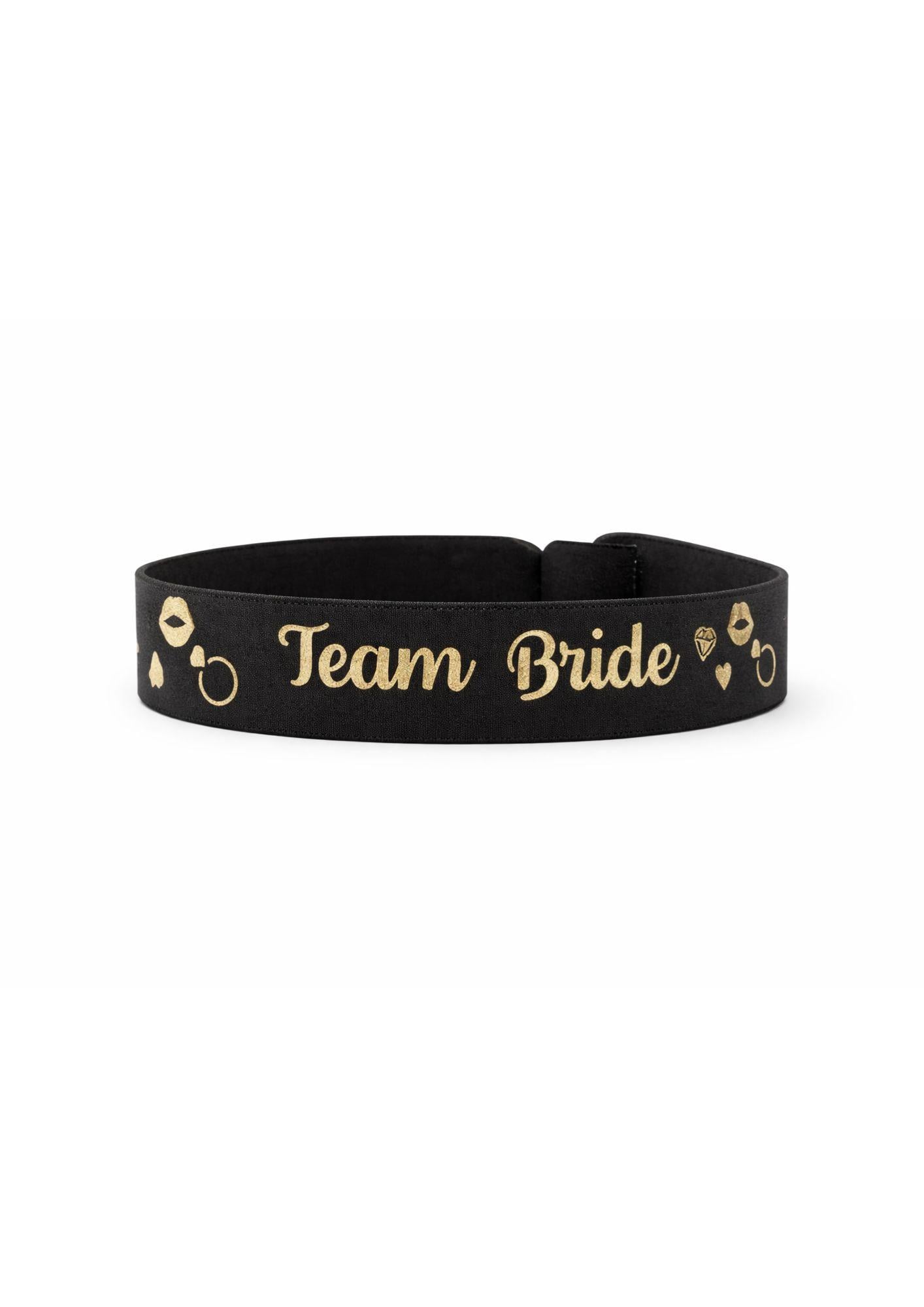 Браслет "Team Bride" Черный с золотым (103)