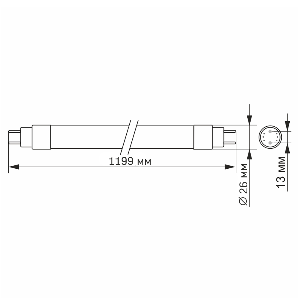 Лампа LED FITO VIDEX T8F 18 W 1,2M - фото 6