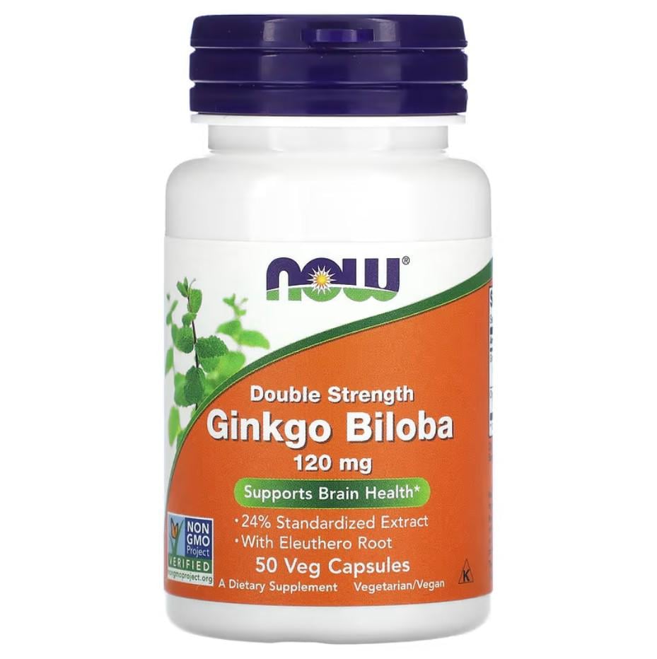 Натуральна добавка Now Foods Ginkgo Biloba 120 мг 50 капсул