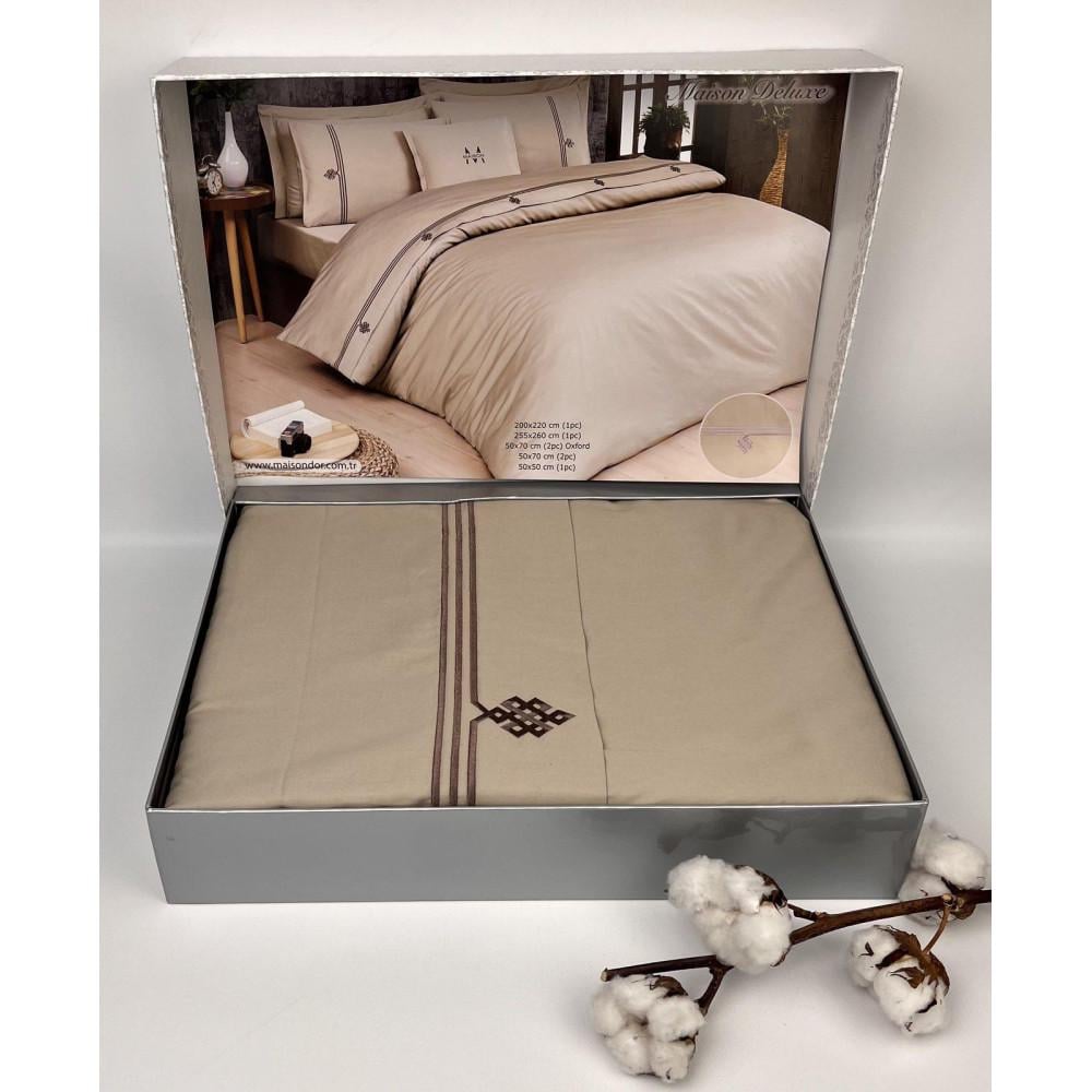 Комплект постільної білизни Maison D'or Deluxe делюкс сатин євро Beige (2000022281861)