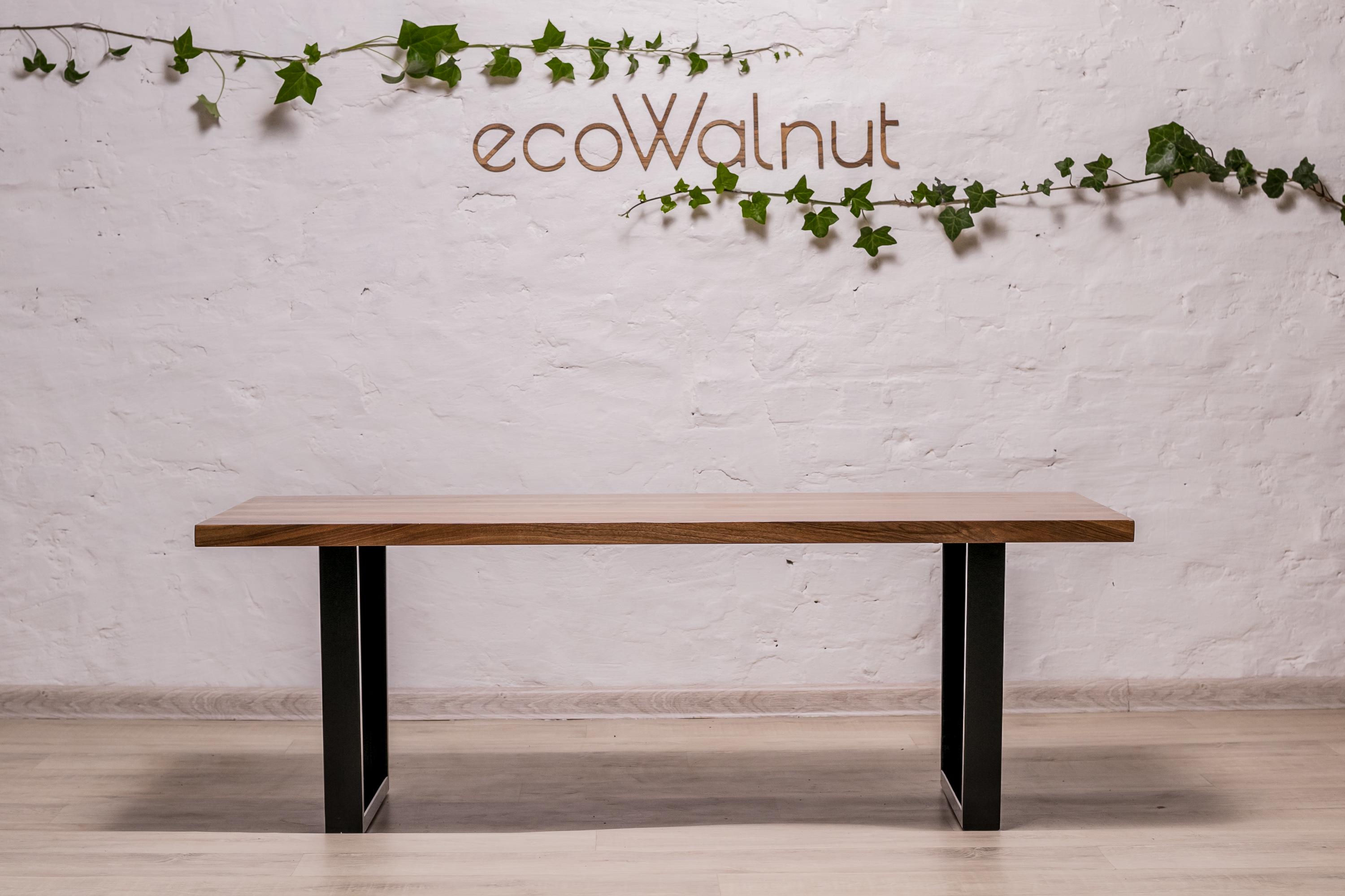 Стол кофейный/журнальный EcoWalnut с прямоугольными краями в стиле лофт L (Горіх EF-3.4) - фото 7