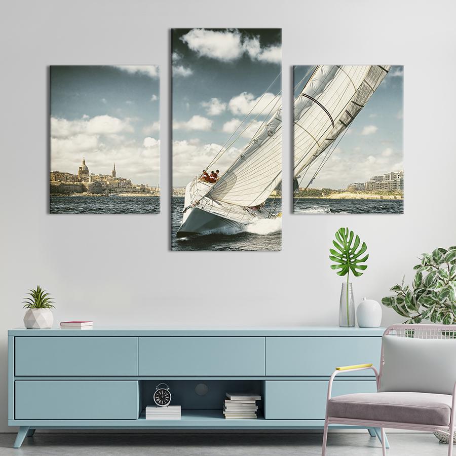 Картина для интерьера Спортивная яхта 66x40 см (483-32)