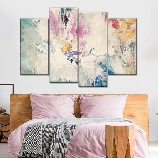 Модульная картина KIL Art Мазки в нежно-розовых оттенках из четырех частей 89x56 см (M4_M_148)