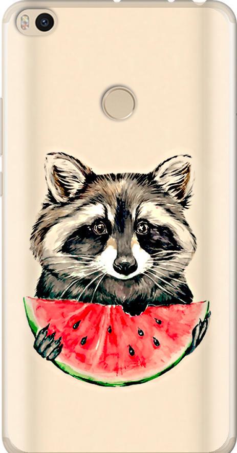 Чехол на Xiaomi Mi Max 2 Енотик с арбузом (4605t-994-42517)