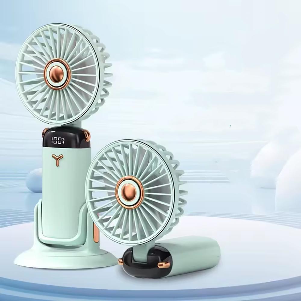 Міні-вентилятор портативний Portable Fan PF-10 USB акумуляторний 2400 мАг 4в1 Зелений (SS-101) - фото 3 Міні-вентилятор портативний Portable Fan PF-10 USB акумуляторний 2400 мАг 4в1 Зелений (SS-101) - фото 3