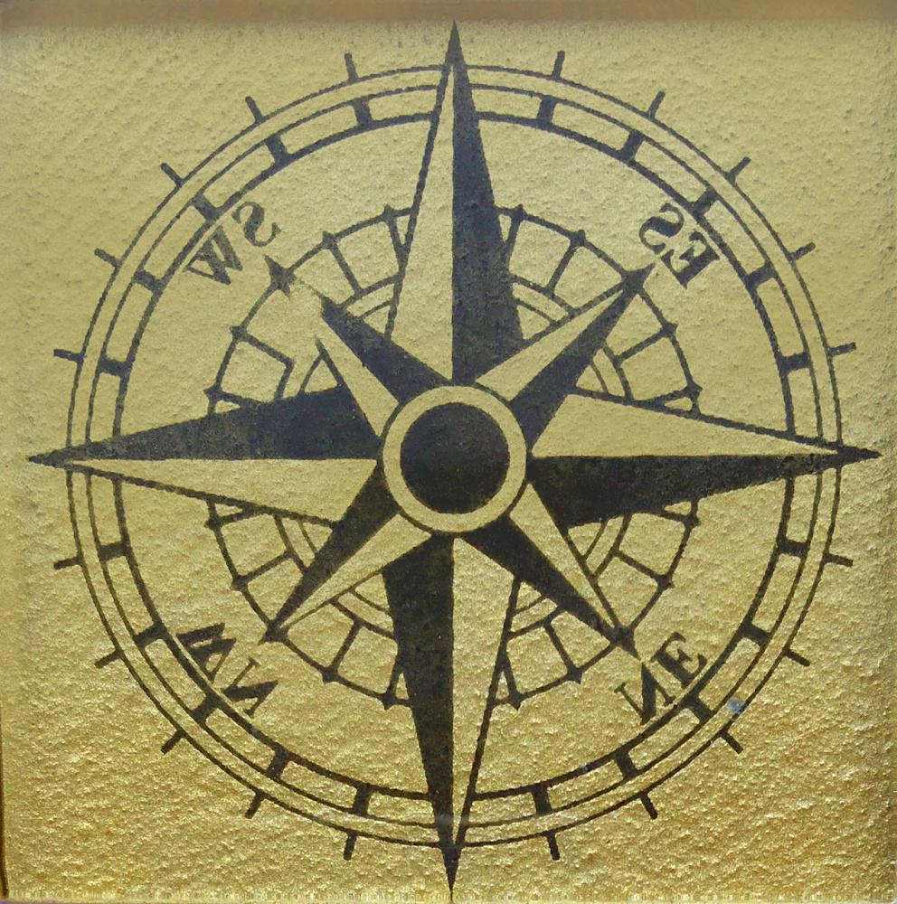 Тако скляне Kotto Ceramica GTР 7308 COMPASS 73x73x8 см Beige/Gold