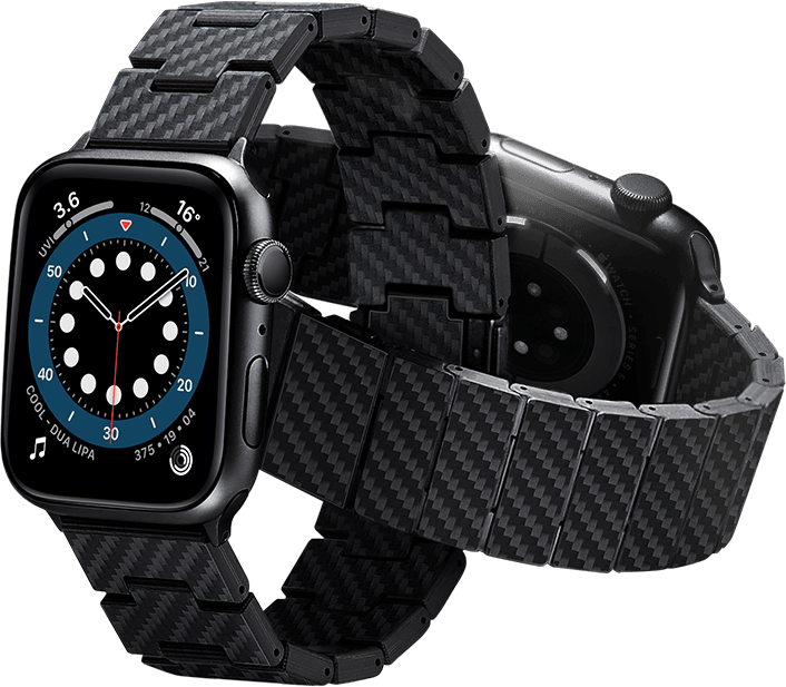 Ремінець для годинника Pitaka Modern Carbon Fiber Black/Grey для Apple Watch 45/44/42 мм (AWB1003)