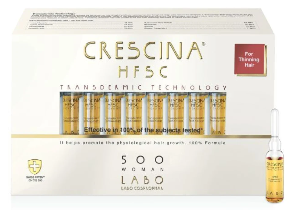 Средство для роста волос HFSC Transdermic 500 Crescina для женщин 20 ампул (2619026303)