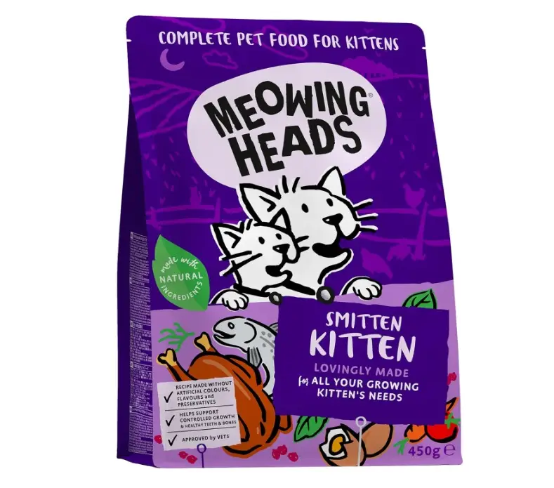 Корм сухой для котят Meowing Heads SMITTEN KITTEN с курицей и рыбой 450 г (24710134)