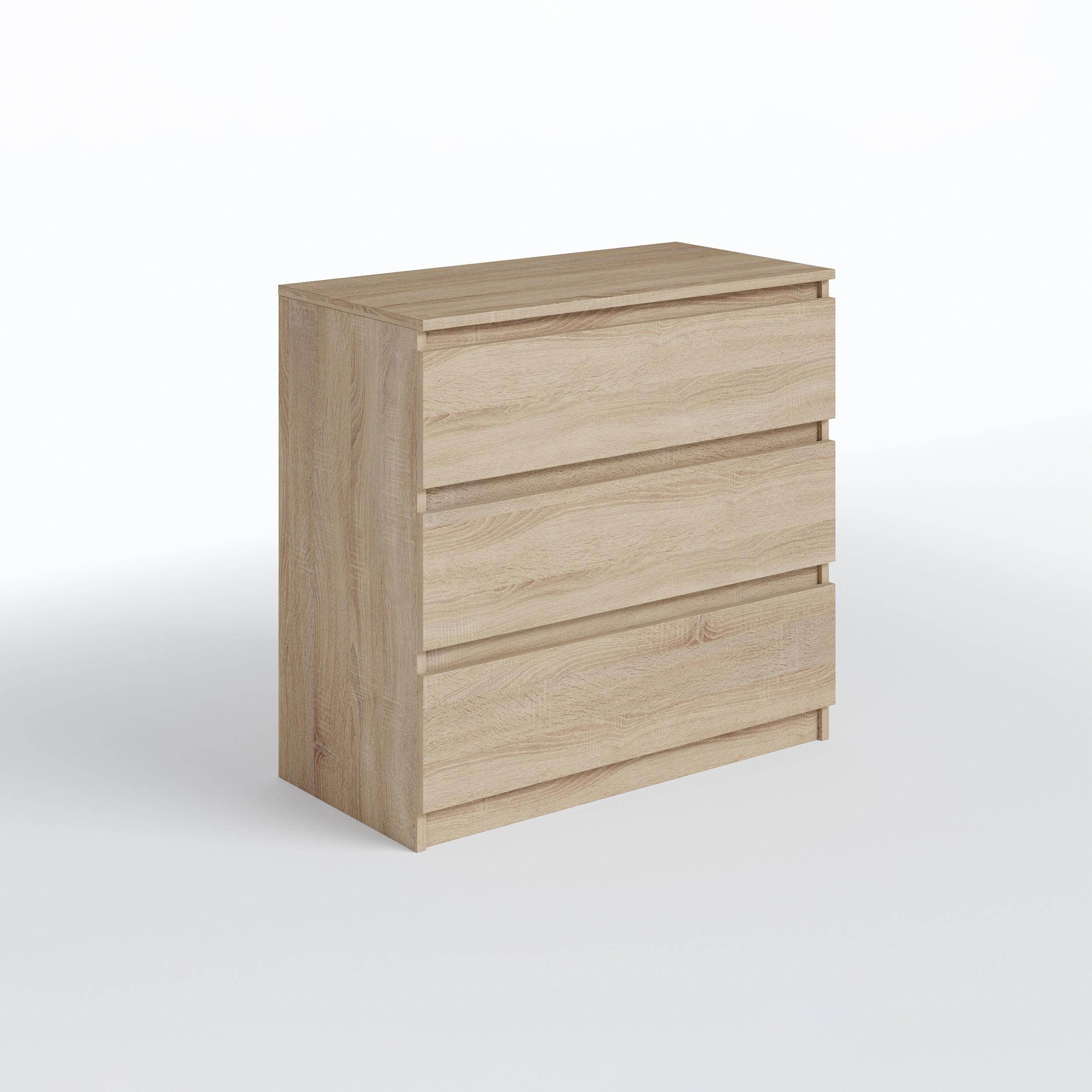 Комод на 3 ящика без ручек FT-214 800х400х755 мм Дуб сонома - фото 4