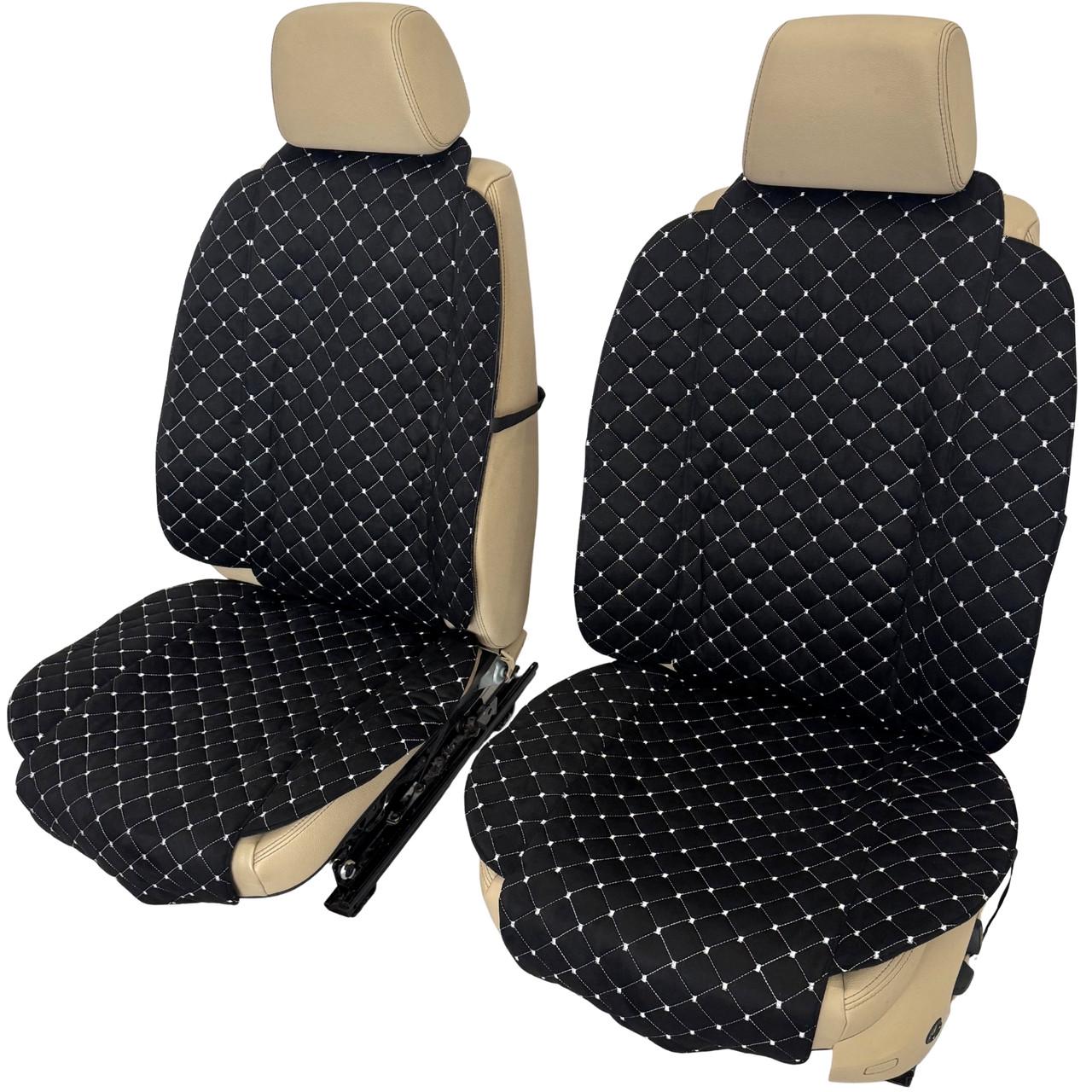 Накидки-чехлы на передние сиденья авто из алькантары Runa широкие Черный (382-2-N) Накидки-чехлы на передние сиденья авто из алькантары Runa широкие Черный (382-2-N)