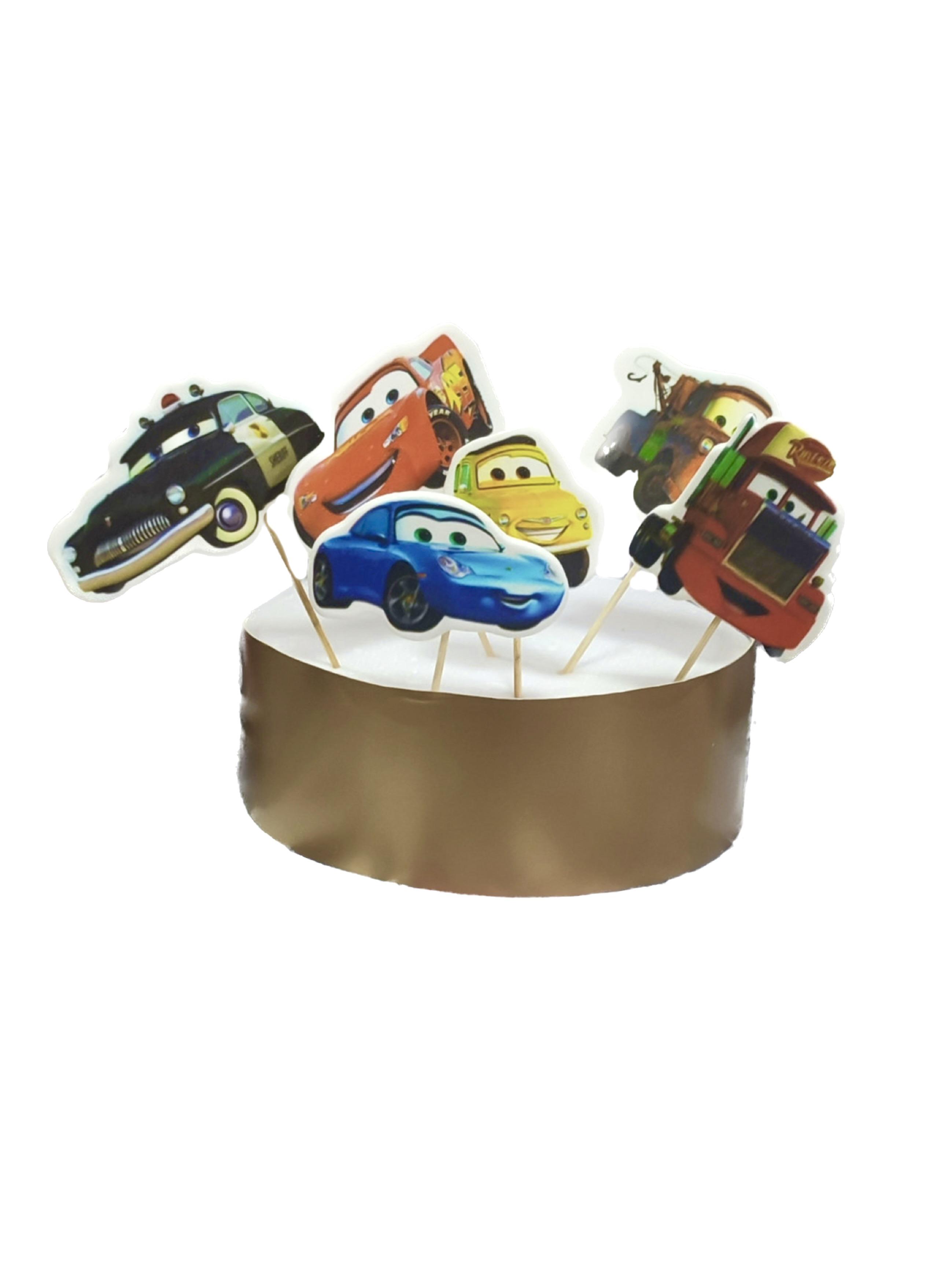 Кондитерські фігурки цукрові на дитячий торт набір з мультфільму машинки Тачки