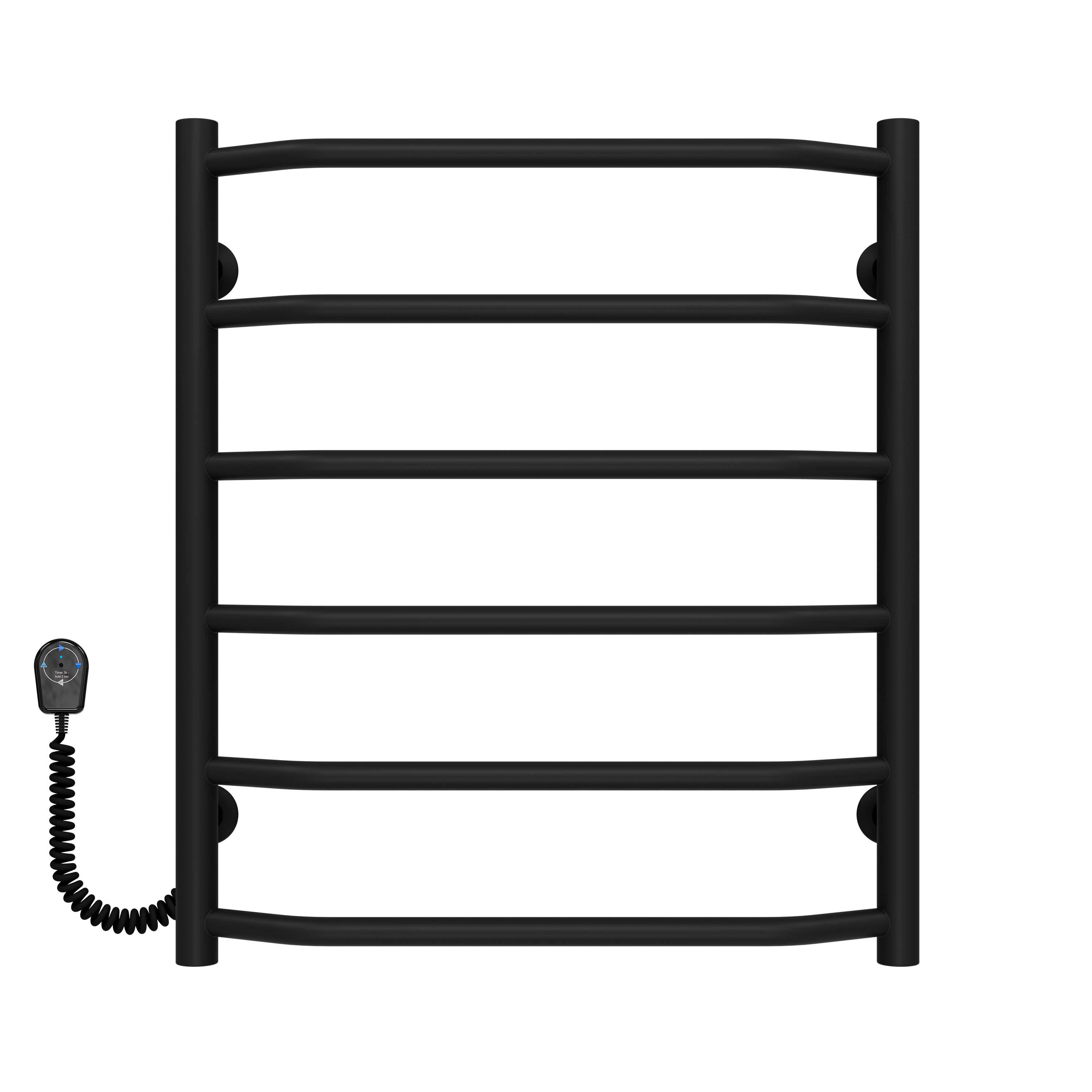 Полотенцесушитель электрический Deffi Трапеция П6 EF16 левое подключение нержавеющая сталь 500х600 мм Черный (C.TR.60.50.6.EBL5)