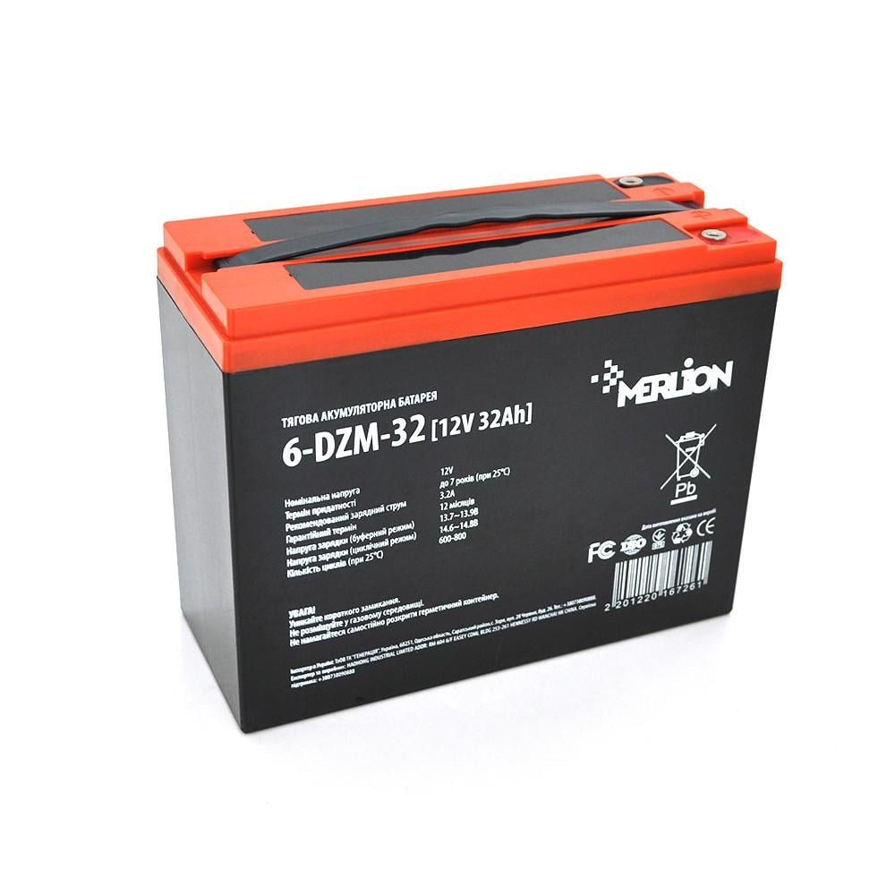 Батарея тяговая аккумуляторная AGM MERLION 6-DZM-32 12V 32Ah