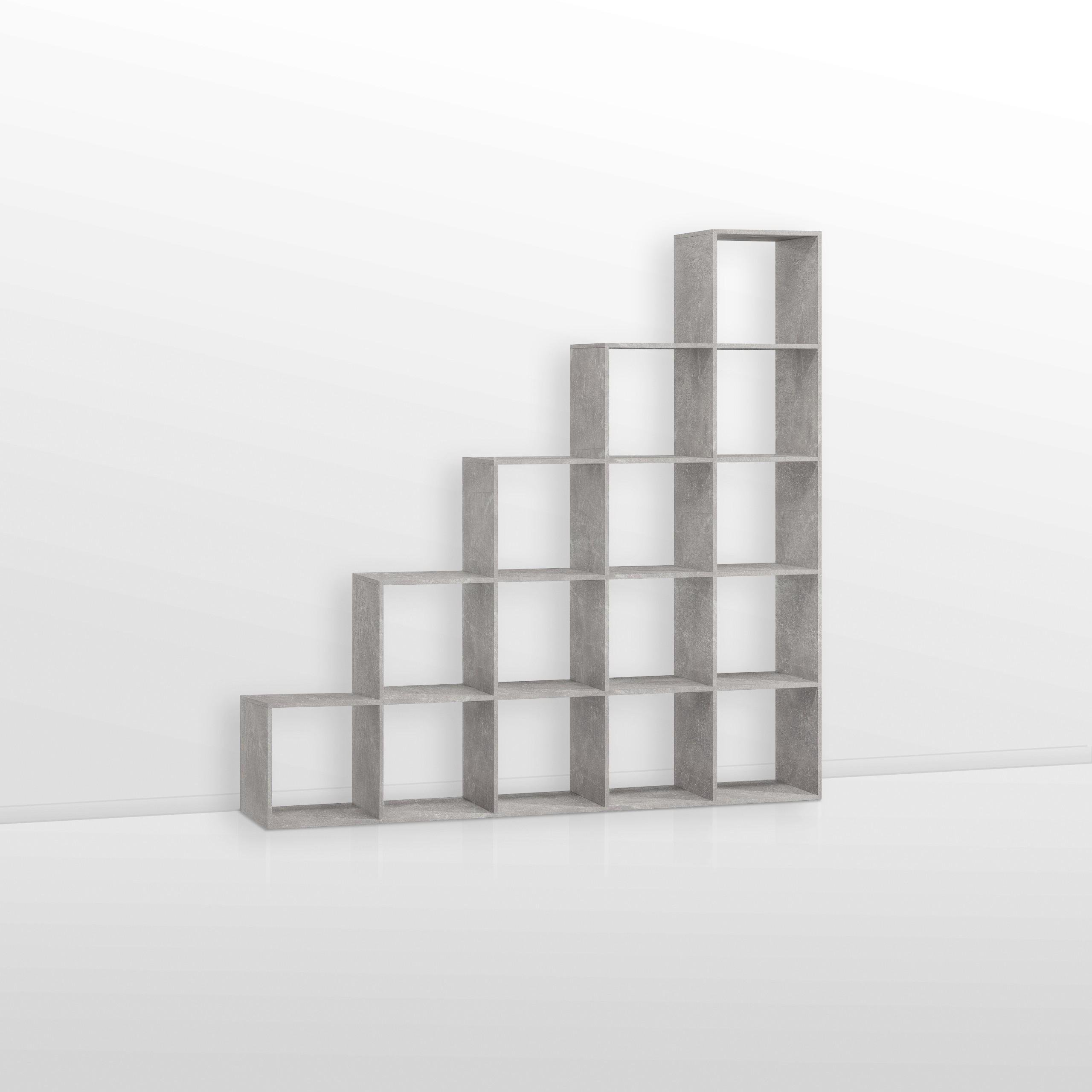 Стелаж для книг та декору на 15 комірок ST-17 1776х300х1776 мм Бетон - фото 2