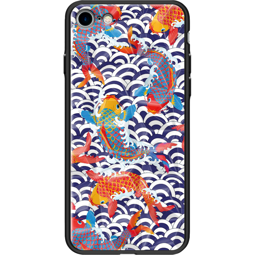 Чехол BoxFace Apple iPhone 7/8 SE  2020 Koi Fish Черный силикон с призмой (26205-up2477-37544)