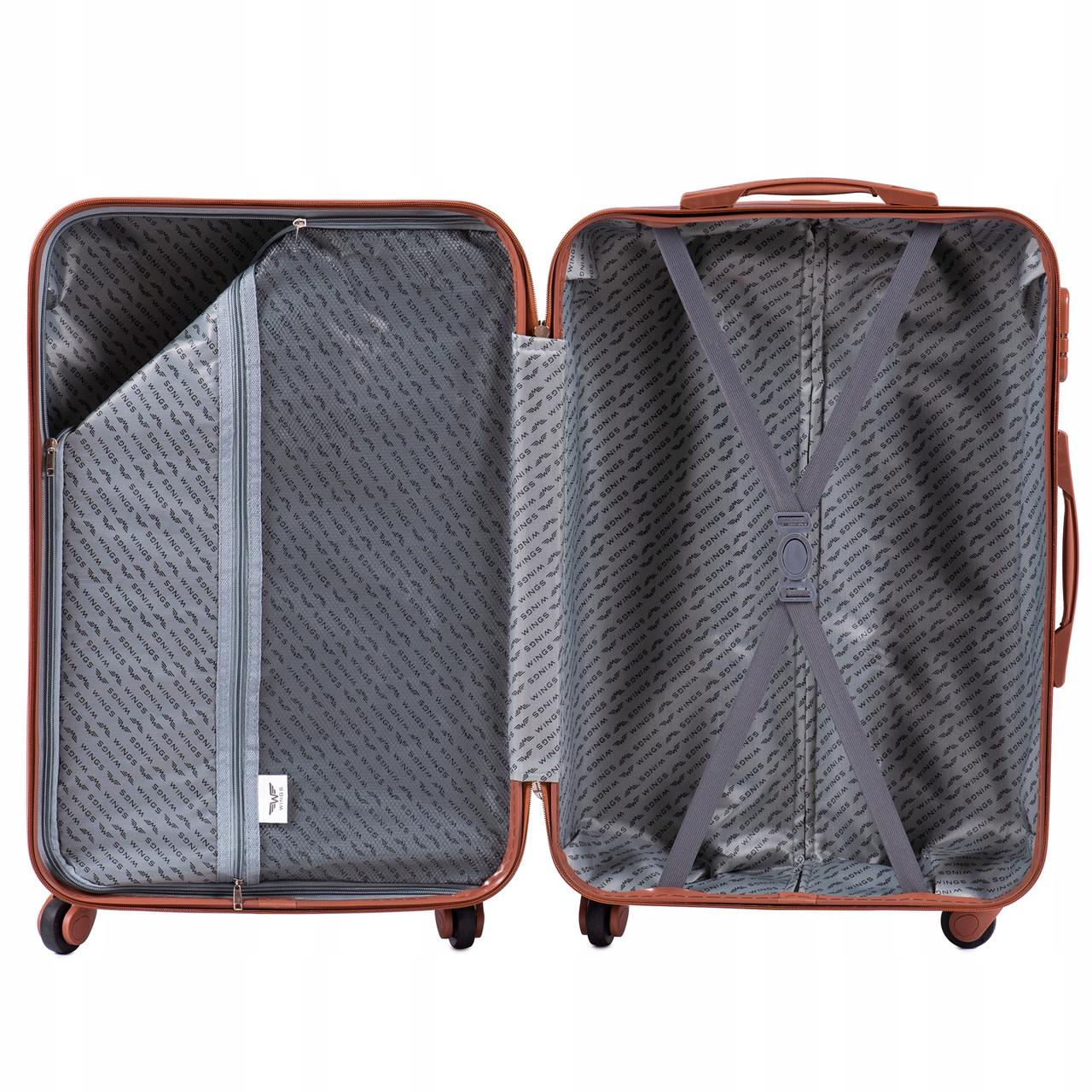 Валіза пластикова Wings 402 ручна поклажа Чорний - фото 2 Валіза пластикова Wings 402 ручна поклажа Чорний - фото 2