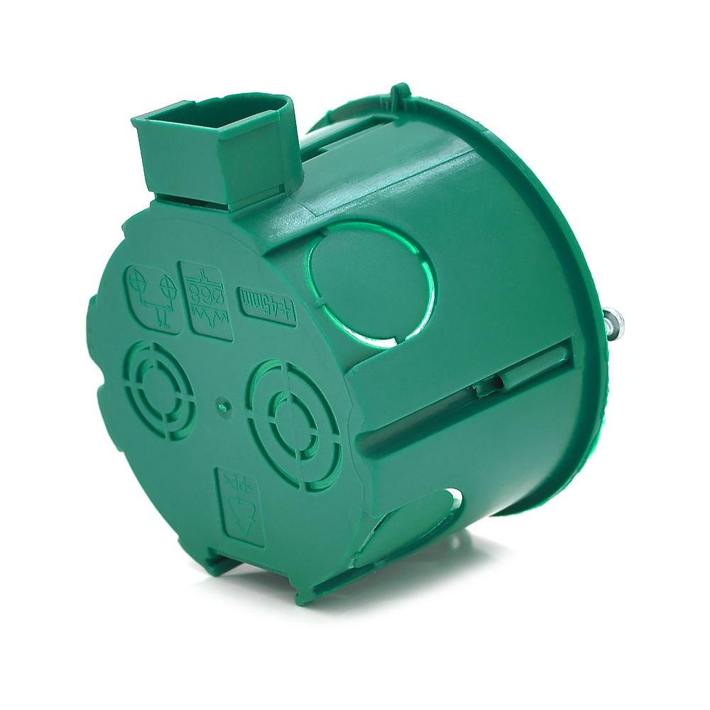 Підрозетник під бетон з болтами q100 68х45 мм Зелений (YUT_V8886) - фото 2 Підрозетник під бетон з болтами q100 68х45 мм Зелений (YUT_V8886) - фото 2