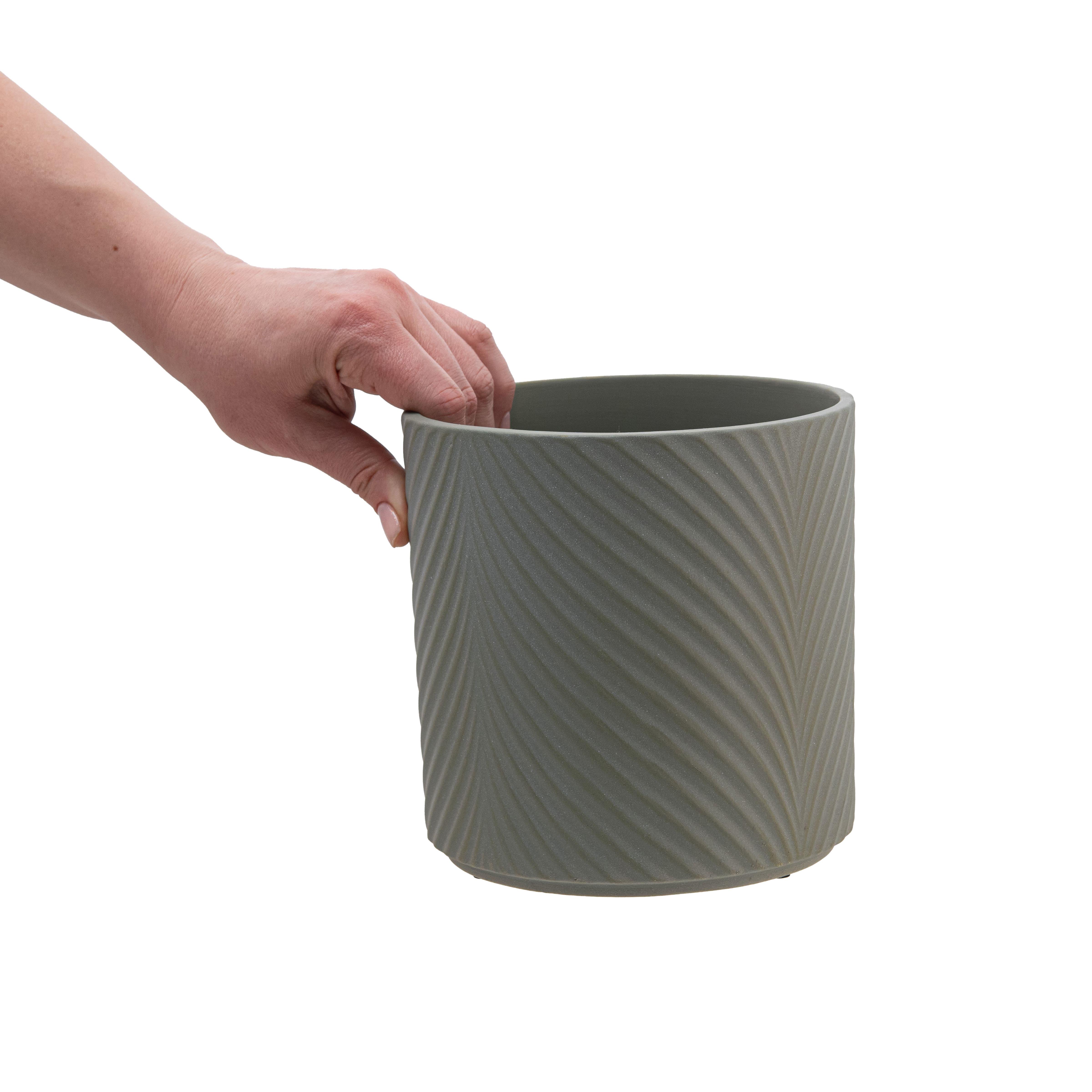 Набор кашпо для цветов керамические elemi Листок круглый 1,3 л/2,3 л/4,5 л Темно-зеленый (УТ-00094682) - фото 11